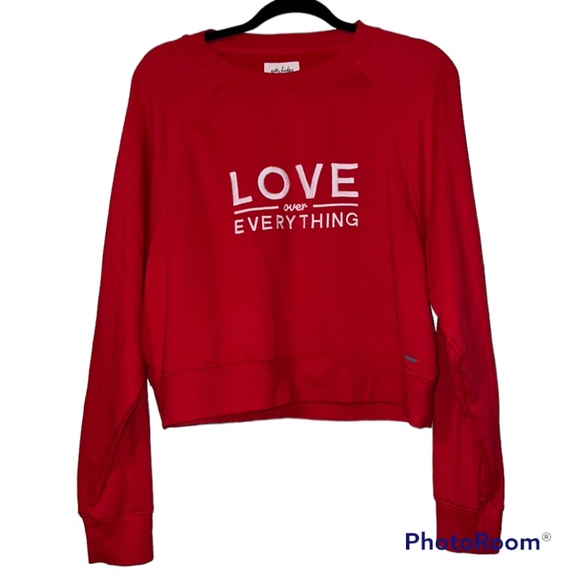 Gilly Hicks Sweaters - Gilly Hicks by Hollister medium pullover sweatshirt red love over everything